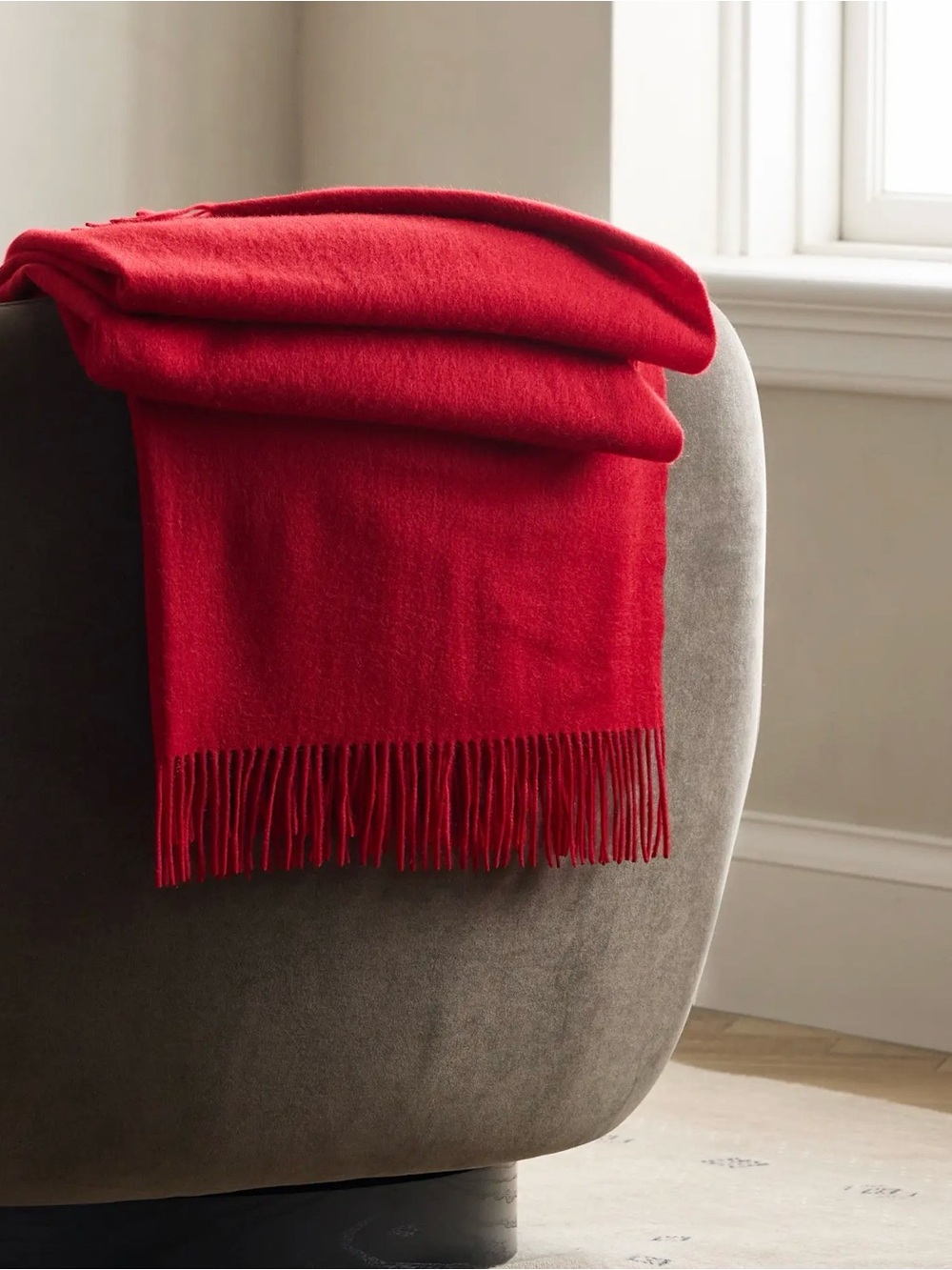 Quince Mongolian Cashmere Throw - Red, 50x70 - Retail $164